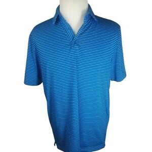 Under Armour Shirt Mens Medium Golf Polo  UA Blue HeatGear Pine Hollow Club